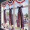 Patriotic Wreath Bow – 27.5" Red, White & Blue 8-Layer Wired Ribbon, Clip-On Stars & Stripes Bow for Memorial Day, Veterans Day & Independence Day Front Door Decor